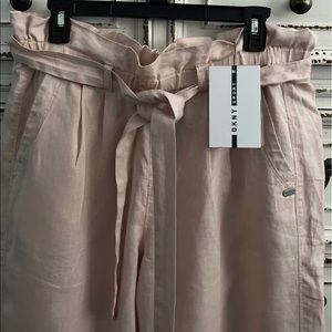 New 100% linen wide leg & high waist DKNY Pants